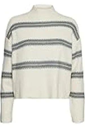 VERO MODA Dames Vmdazzle Highneck Ga Boo Gebreide trui, Birch/Stripes: w. Balsem Green, XS EU, Birch/Stripes: w. Balsem Groen, XS