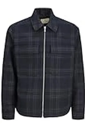JACK & JONES JACK&JONES JPRBLURUSSEL Wool Blend Jacket SN Herenjas, Dark Navy/Detail: Check, L, , L