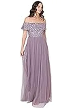 Maya Deluxe Maya Bardot Versierde maxi-jurk voor dames, bruidsmeisje, , 18