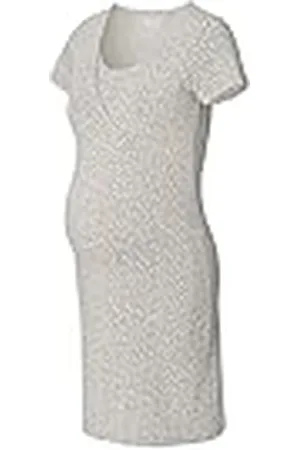 ESPRIT Dames Dress Nursing Short Sleeve Allover Print Nachthemd, Light Grey Melange-045, XS