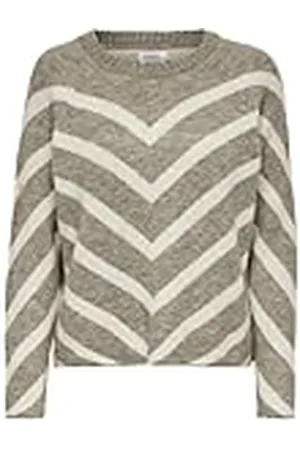 ONLY ONLELIZA L/S Pullover KNT Noos Pull-Over, Mermaid/Strepen: Whitecap Grijs, XS voor dames, , XS