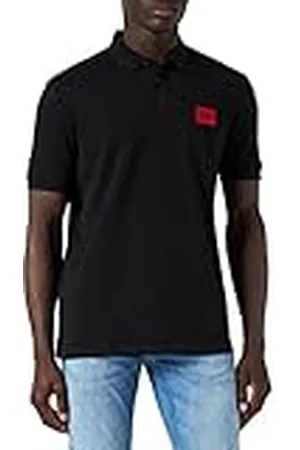 HUGO BOSS Dereso222 Slim-Fit poloshirt voor heren, van katoen-piqué met rood logo-label, , XL