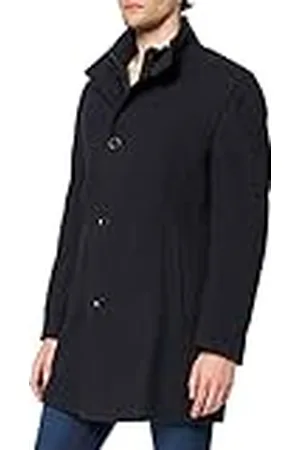 Bugatti Herenmantel wollen jas, marineblauw, 52