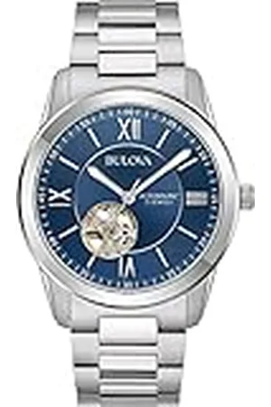 BULOVA Heren analoog mechanisch horloge met roestvrij stalen armband 96A281, , , armband