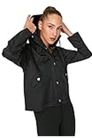 Trendyol Dames capuchon effen kleur normale jas jas, , M, , M