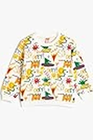 Koton Babyboys Grappig Bedrukt Lange Mouwen Crew Neck Katoenen Sweatshirt, , 12-18 maanden