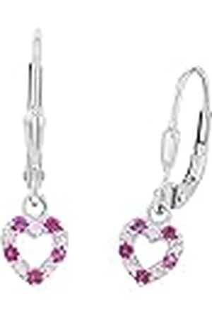 Prinzessin Lillifee Oorbellen 925 sterling zilveren meisjes kinderoorbellen, met zirkonia synth., 2,1 cm, , hart, geleverd in sieradengeschenkdoosje, 9082650