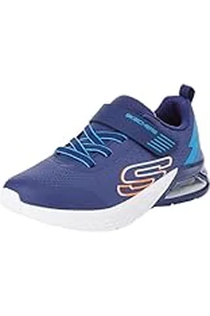 Skechers Jongens Trainers, Navy Textiel/Synthetisch/Blauw & Oranje Trim, 12 UK, , 30 EU