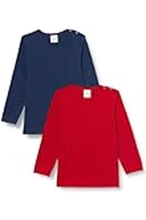 Green Cotton Unisex Alfa L/S T baby 2-pack blouse, tango/Academy, 80 EU, Tango/Academy, 80 cm