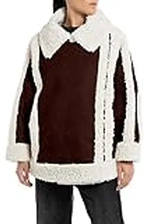 Replay Kunstlederen jas voor dames met kunstbont teddyjas, , XS
