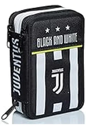 7 for all Mankind Juventus etui met 3 compartimenten, past het best bij elkaar, en wit, met pennen, potloden, kleuren en meer