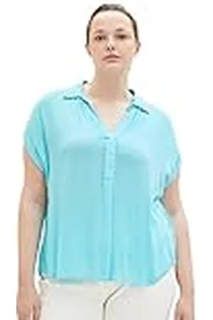 TOM TAILOR Dames 1037305 Plussize Blouse, 26007-Teal Radiance, 48