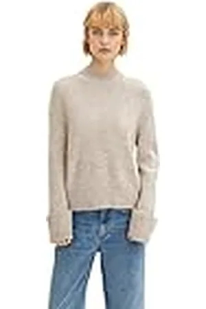 TOM TAILOR Dames Pullover met omgeslagen mouwen 1033056, , XXL