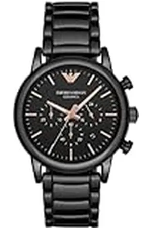 Emporio Armani Horloge voor heren, quartz chronograaf uurwerk, 43 mm zwarte keramische kast met keramische band, AR1509