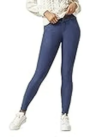 HUE Ultra zachte fleece gevoerde denim legging kousen voor dames, Middelgroot wassen, XL