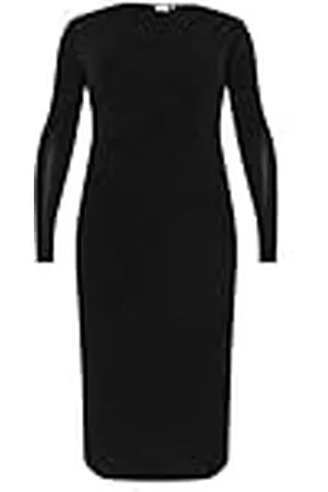 Kaffe Plus-size dames jersey jurk wrapover hals slim fit lange mouwen, , L (Grote Maten)