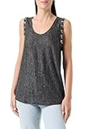 Pinko Cars Tanktop Jersey van linnen, gevlamd met piercing-borduurwerk, , XXL