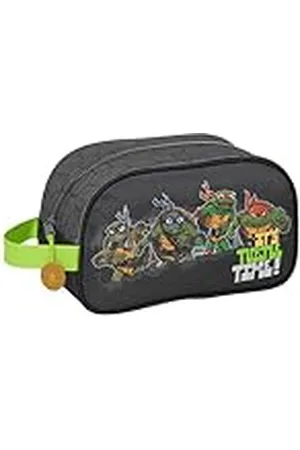 Safta Ninja Turtles Toilettas voor kinderen, middelgroot, met handvat, kindertoilettas, aanpasbaar aan de wagen, eenvoudige reiniging, comfortabel en veelzijdig, kwaliteit en duurzaamheid, 26 x 12 x