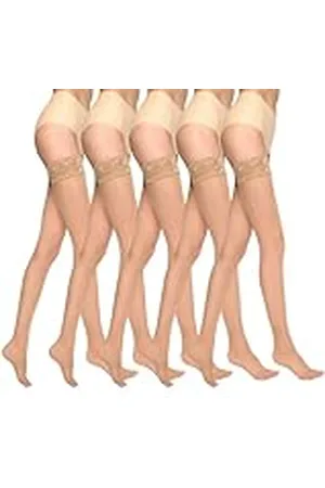 Marilyn Klassieke halterloze kousen voor dames, met kant, 15 denier, 1/2, 5 paar, , S/M