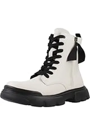 Geox J Junette Girl G enkellaars, LT ivoor/zwart, 0 UK, , 0 UK