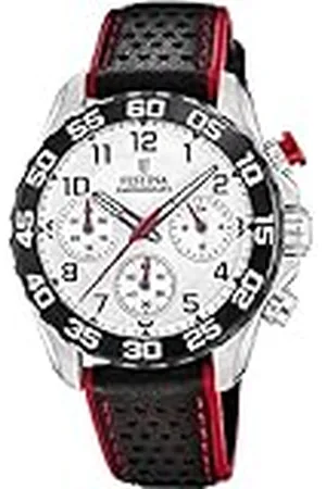 Festina Kwartshorloge voor jongens met leren armband F20458/1, zilver, armband