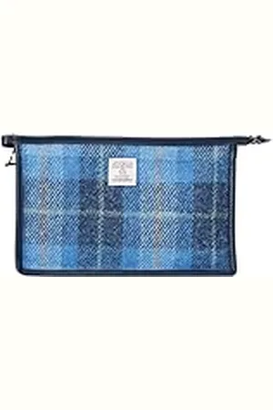 Vagabond Bags Ltd Vagabond Bags Harris Tweed Blue Check Holdall Bag Toilettas, 24 cm