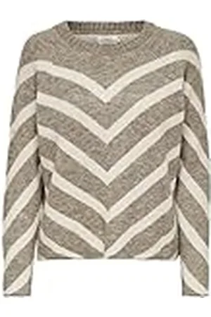 ONLY Dames ONLELIZA L/S KNT NOOS pullover, Mermaid/Stripes: Whitecap Grijs, S