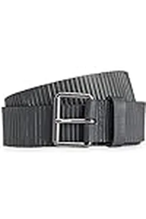 HUGO BOSS Heren Scott-cut Sz35 Gestructureerde lederen riem met logo keeper, , 95