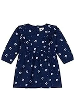 Petit Bateau Jurk met lange mouwen voor meisjes, , 3 Maanden