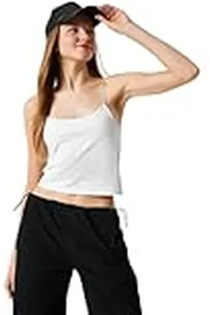 Koton Dames katoenen slim fit ronde hals geribbelde tanktop, , XS