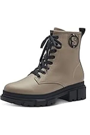QS by s.Oliver Dames Lace Boot Flat 5-25210-43 Enkellaarsjes, taupe, 38 EU
