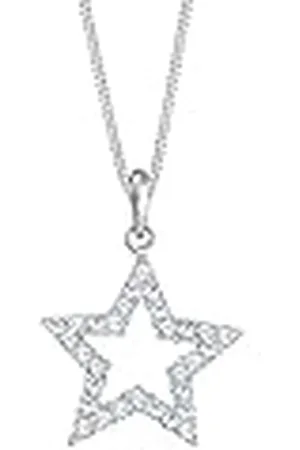Elli Halsketting Dames Ster Hanger Astro met Kristallen in 925 Sterling Zilver
