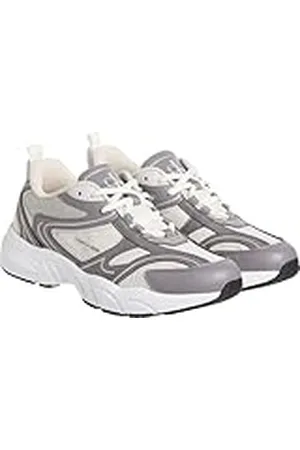 Calvin Klein CK JEANS Dames Retro Tennis MESH ML YW0YW01807 Sneakers, Grijs (Stormfront/Creamy White/Tapioca), 5 UK, , 38 EU