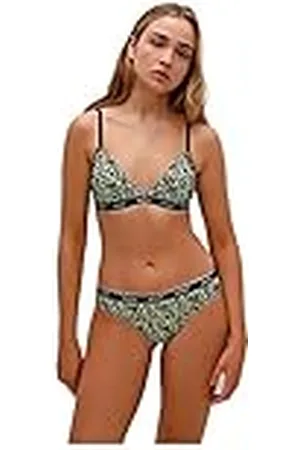 HUGO BOSS Dames Triangle Leo Bralette met dierenprint en logo-band, , L