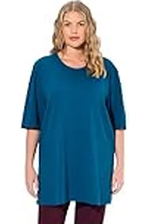 Ulla Popken Dames grote maten grote maten plus size T-shirt, ronde hals, relaxed, halve mouwen, , 62/64 NL