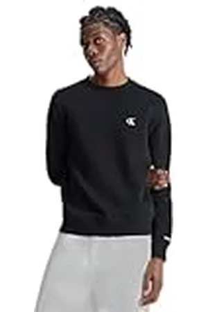 Calvin Klein Jeans Ck Essential sweatshirt voor heren zonder capuchon, zwart, Ck zwart, M