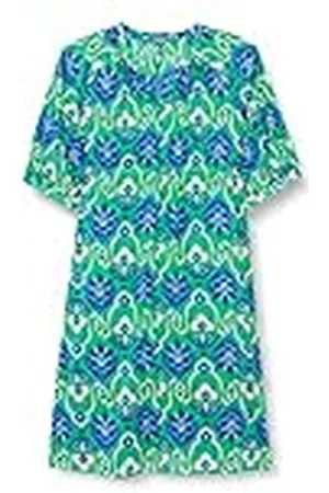 Samoon Dames 280021-21072 jurk, New Green met patroon, 44, , 44