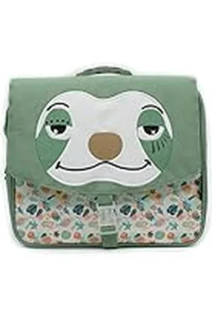 Les Deglingos Schooltas 32 cm - Ideale basisschool Grote sectie, CP, Groen/Chillos de Luiaard, Chillos le Paresseux 32 cm