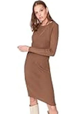 Trendyol Dames Midi Bodycon Getailleerde Gebreide Jurk, , S