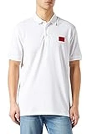HUGO BOSS Dereso222 Slim-Fit poloshirt voor heren, van katoen-piqué met rood logo-label, , S