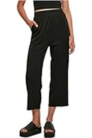Urban classics Damesbroek Ladies Straight Leg Rib Interlock Culotte Black L, , L