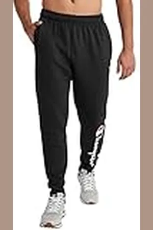 Champion Joggingbroek voor heren, Powerblend, fleece joggingbroek, comfortabele joggingbroek voor heren (Reg. of Big & Tall), Script, S
