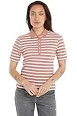 Tommy Hilfiger Dames 1985 Reg Pique Stripe Polo Ss S/S polo