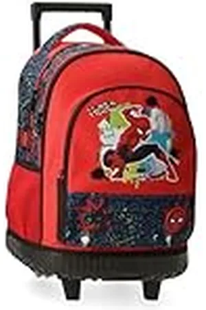 Marvel Joumma Bags, Disney Spiderman-Urban-schooltas, kinderrugzak, van polyester, brede en verstelbare bandjes, draaggreep aan de bovenkant om op te hangen., , Rugzak met wielen