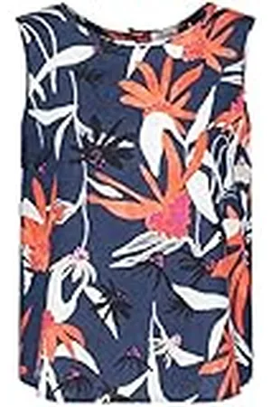 Gerry Weber Dames 160043-31292 blouse, blauw/rood/oranje print, 36, , 36