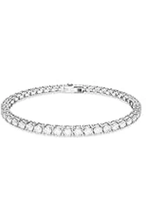 Swarovski Matrix Tennis armband, Ronde slijpvorm, Wit, Rodium toplaag