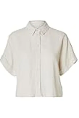 SELECTED Dames Slfviva Ss Cropped Shirt Noos Korte Mouw Blouse, , 38