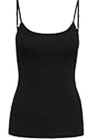 JDY Women Tank Top Stretch Jersey Shirt Basic Shirt Sports, Colour:Black, Size:42