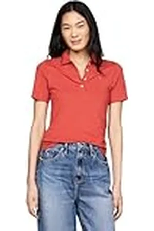 Tommy Hilfiger Dames 1985 Slim Pique Polo SS WW0WW43225, Rood , L