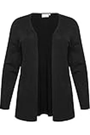 Kaffe Dames gebreid jack, sweatshirt, lange voorkant, zwart